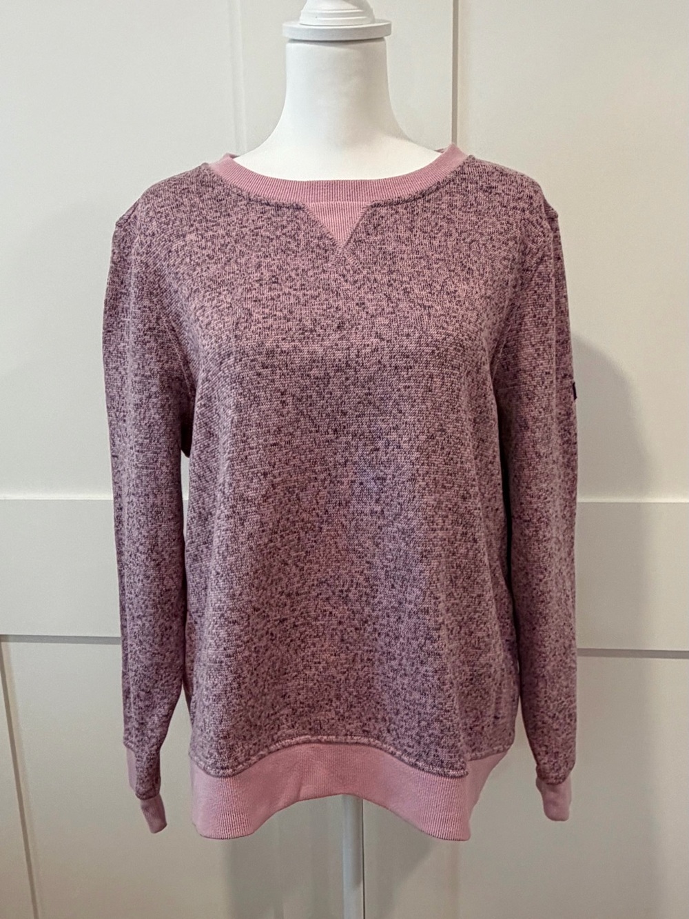 L.L. Bean Heathered Mauve Pink Crewneck Sweater